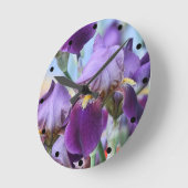 Horloge Ronde Fleurs pourpres d'iris (Angle)