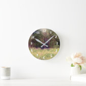 Horloge Ronde Fleurs printanières rustiques de la forêt enchanté (Maison)