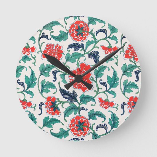 Horloge Ronde Fleurs rouges (Recto)