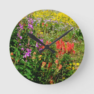Horloge Ronde Fleurs sauvages des Rocheuses