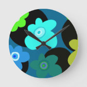 Horloge Ronde fleurs super colorées (Recto)