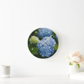 Horloge Ronde Floral Blue Hydrangea Photo (Maison)