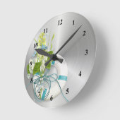 Horloge Ronde Floral Coastal (Angle)