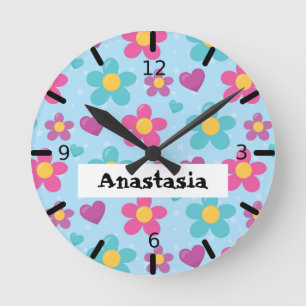 Horloge Ronde Floral de Girls