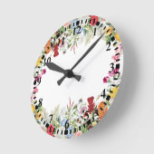 Horloge Ronde Floral Garden Colorful (Angle)