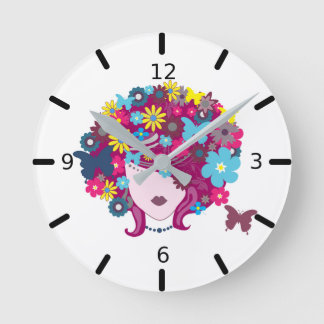 Horloge Ronde Floral - Personnalisez votre propre