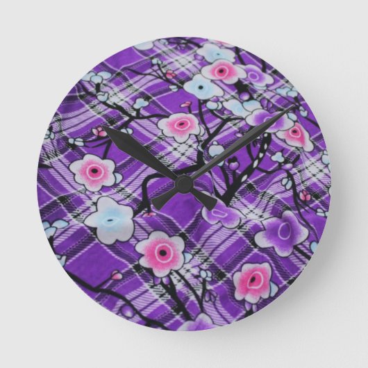 Horloge Ronde Floral pourpre (Recto)
