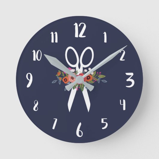 Horloge Ronde Floral Scissors (Recto)