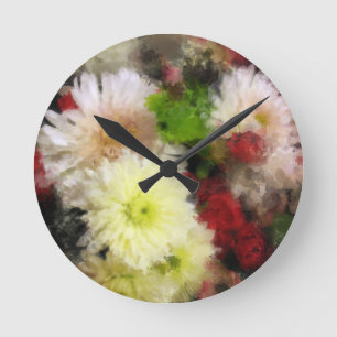 Horloge Ronde Floral Shimmer