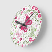 Horloge Ronde Floral White Pattern (Angle)
