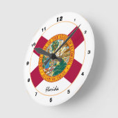 Horloge Ronde Floride & Floride Drapeau tendance mode / design U (Angle)