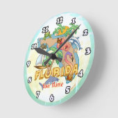 Horloge Ronde Floride tropicale (Angle)