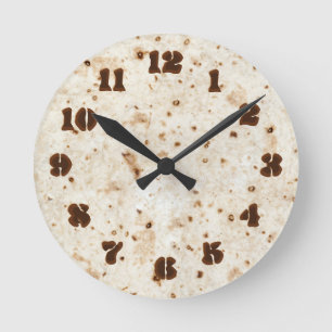 Horloge Ronde Flour Tortilla Taco Shell Burrito Acrylic Wall