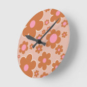 Horloge Ronde Flower Market Dublin Retro Fleurs colorées Floral (Angle)