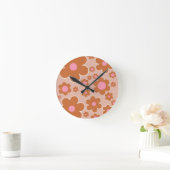 Horloge Ronde Flower Market Dublin Retro Fleurs colorées Floral (Maison)