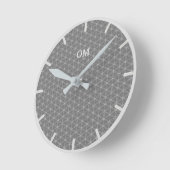 Horloge Ronde Flower of Life in Silver Dust and Gray (Angle)