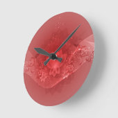 Horloge Ronde Flower rouge (Angle)