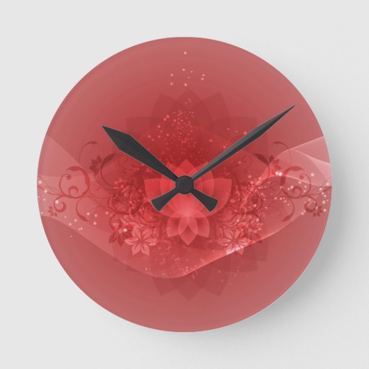 Horloge Ronde Flower rouge (Recto)