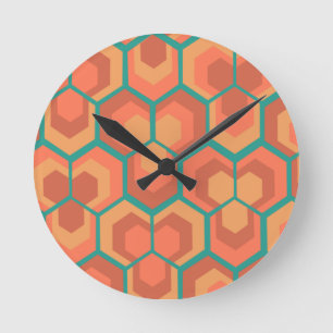 Horloge Ronde Flowers d'Hexagon