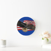 Horloge Ronde Flying Bald Eagle USA Patriotic Gift (Maison)