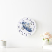 Horloge Ronde Flying Blue Swan Floral (Maison)