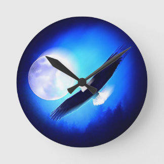 Horloge Ronde Flying Eagle & Moon