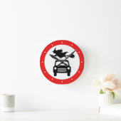 Horloge Ronde Flying Witch Road Sign Clock (Maison)