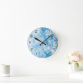 Horloge Ronde Fond de flocon de neige (Maison)
