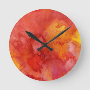 Horloge Ronde Fond de peinture d'aquarelle