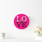 Horloge Ronde Fond de rose amour mariage (Maison)