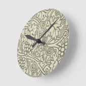 Horloge Ronde Fond d'écran William Morris Grapevine Sage (Angle)