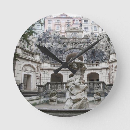 Horloge Ronde Fontaine avec statue de Neptune à Prague (Recto)