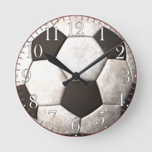 Horloge Ronde Football Ball Sports-amoureux de l'horloge