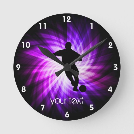 Horloge Ronde Football violet cool (Recto)
