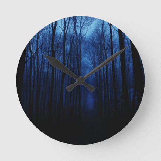 Horloge Ronde Forêt de Blue Deep (Recto)