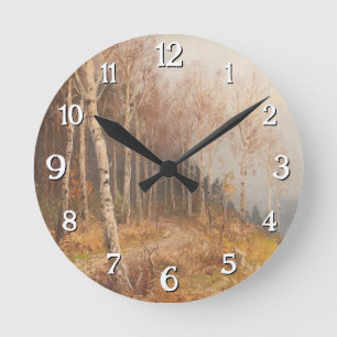 Horloge Ronde Forêt de bouleau - Hugo Mühlig