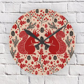 Horloge Ronde Forêt d'écureuils