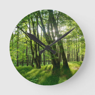 Horloge Ronde Forêt printanière