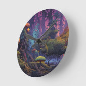 Horloge Ronde Forêt Trippy avec étrange (Angle)
