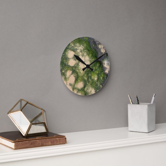 Horloge Ronde Formation rocheuse de grès avec de la mousse vert (Bureau)