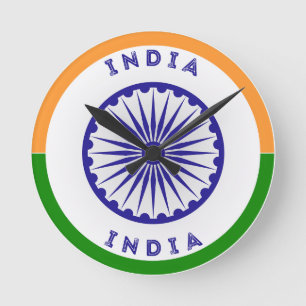 Horloge Ronde Forme du cercle indien Ashoka Chakra
