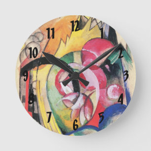 Horloge Ronde Formes abstraites (aussi connu sous Fleurs colorée
