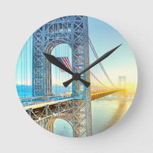 Horloge Ronde Fort se reliant Lee NJ et Manhattan NYPlus de GWB