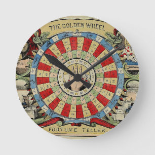 HORLOGE RONDE **FORTUNE TELLER'S VINTAGE WHEEL** CLOCK