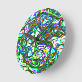 Horloge Ronde Fou de couleur vive (Angle)