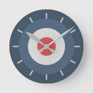 Horloge Ronde Four Color Combo - Red Gray White Blue Dark Blue