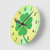 Horloge Ronde Four Leaf Clover St. Patrick's Day Design-87906 (Angle)