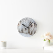 Horloge Ronde Four Young Ragdoll cats sitting in a row (Maison)