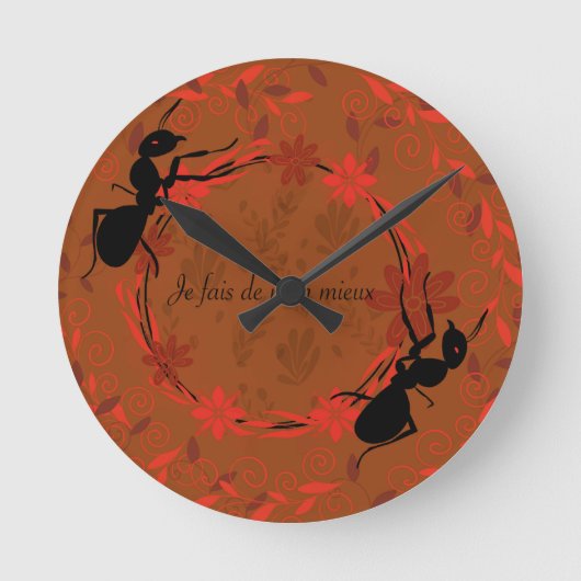 Horloge Ronde fourmi, affirmation positive, phrase inspirante (Recto)