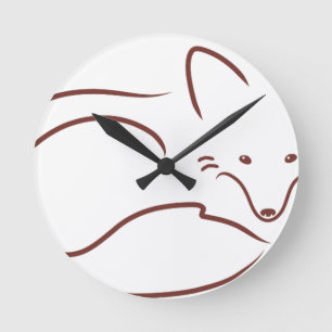 Horloge Ronde Fox rouge